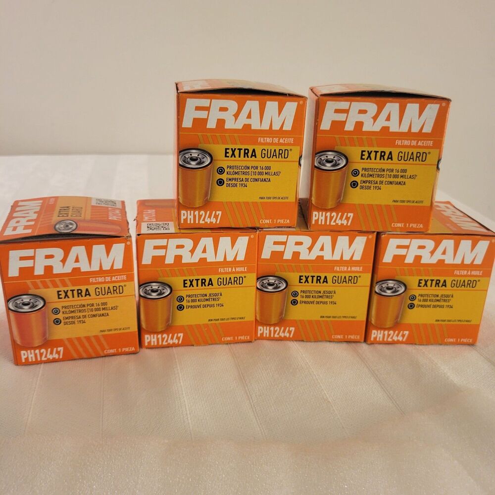 Engine Oil Filter-Extra Guard Fram PH12447 Fits Buick, Chevrolet, Cadillac, (6)